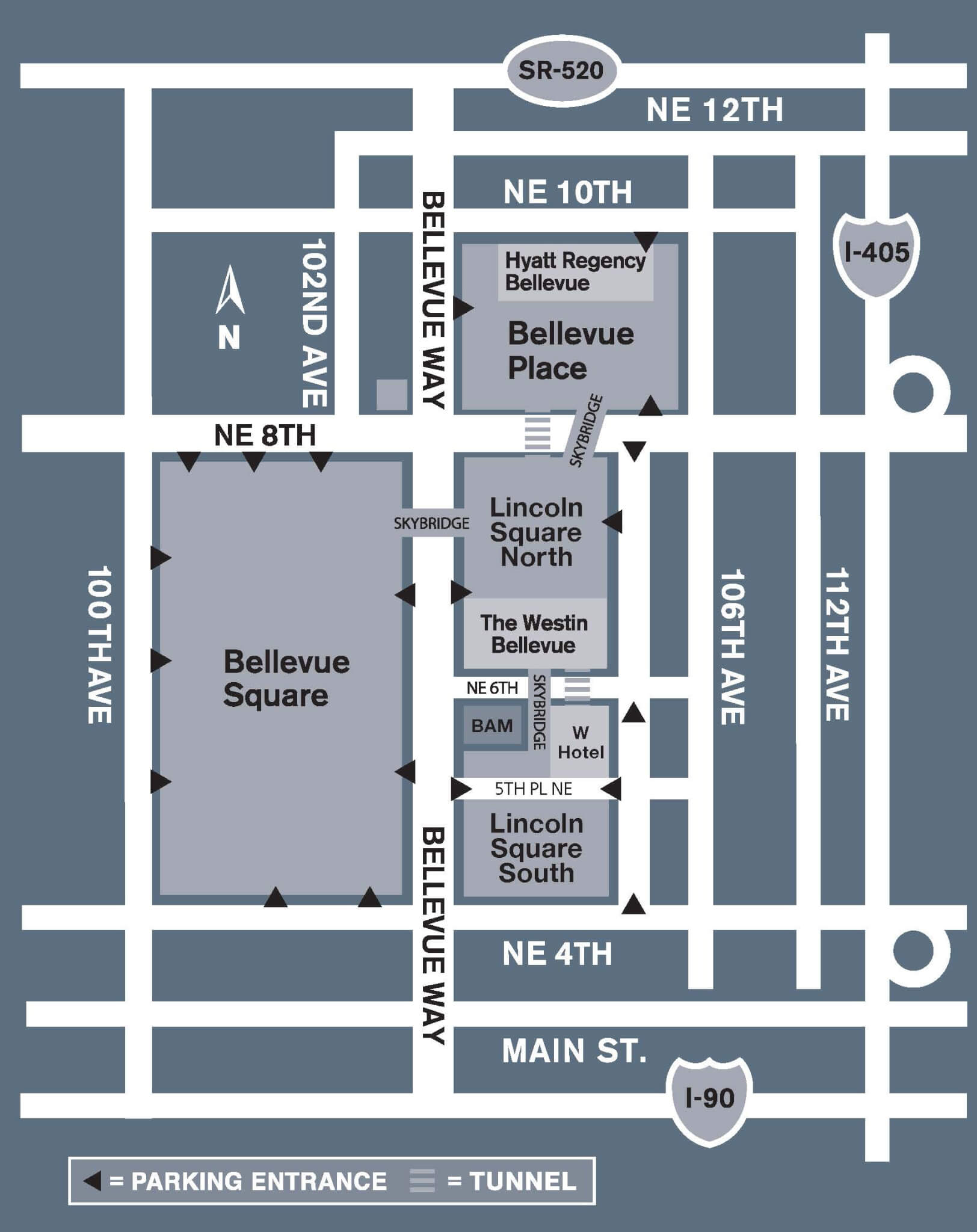 Bellevue Square Store Map Parking - The Bellevue Collection