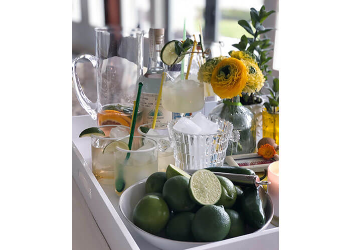 Virtural Happy Hour margarita tray ingredients