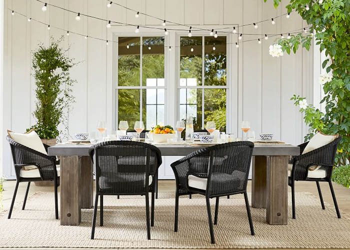 Pottery Barn Abbott Outdoor DIning Table and Chairs