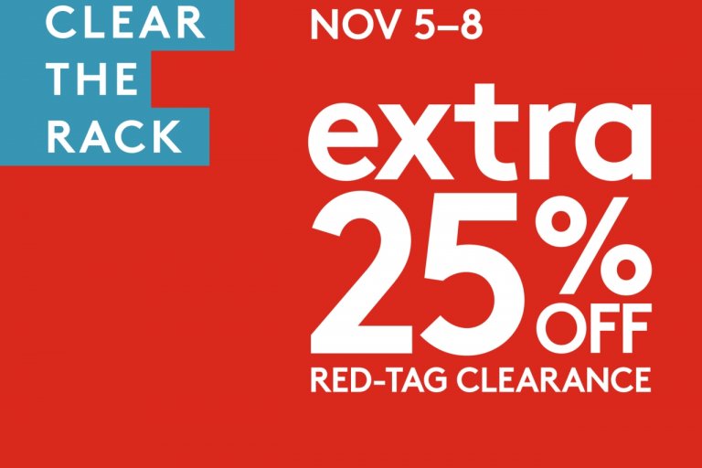 Clear The Rack - extra 25% Off