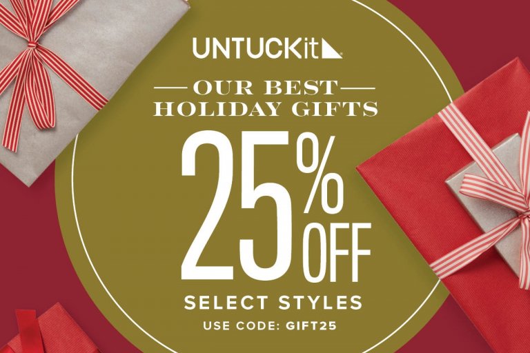 Visit UNTUCKit for 25% off top holiday gifts online or at The Bellevue Collection. 