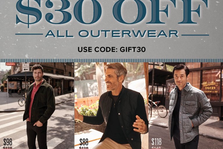 All outerwear $30 Off At UNTUCKit