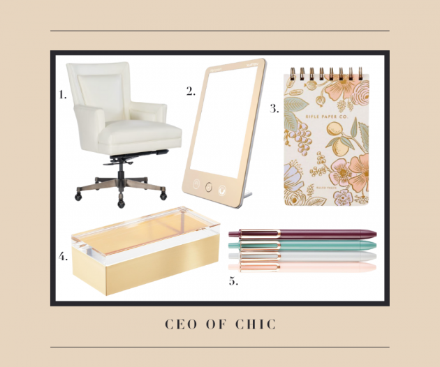 Bring your luxe taste to work with you with practical décor that reflects your aesthetic. Embrace stylish office supplies, plush furniture, and fashionable accessories that blend function and form. 