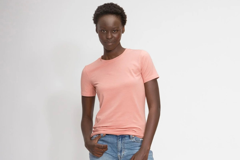 Dusty pink clothing, like the t-shirt pictured, is 30% off at Proto101.