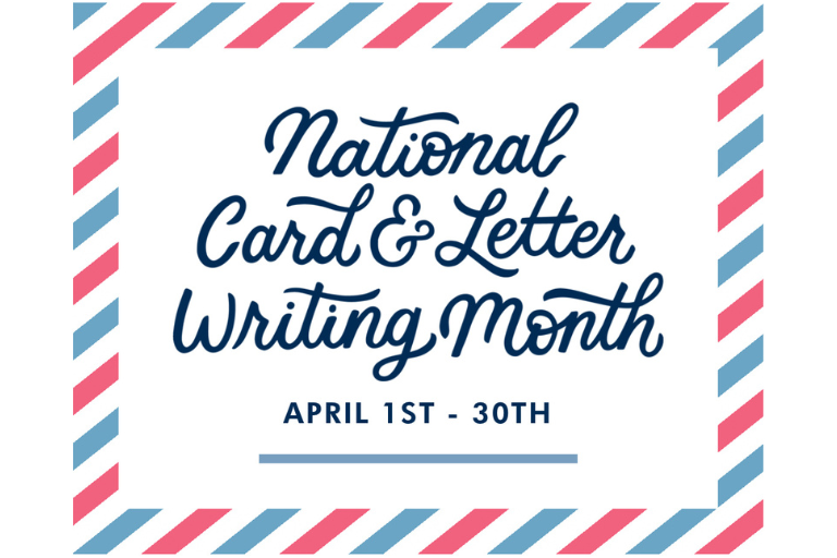 April is letter writing month! To celebrate we will be having promotions on boxed cards and stationery. Plus you can join us all month long for an Envelope liner make and take craft!