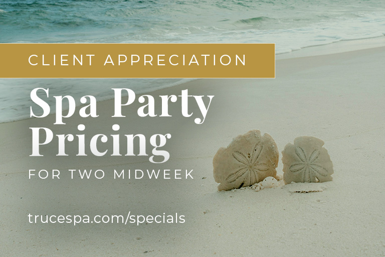 We're raising a glass to our amazing clients this June (Client Appreciation Month) with special spa party pricing for two!