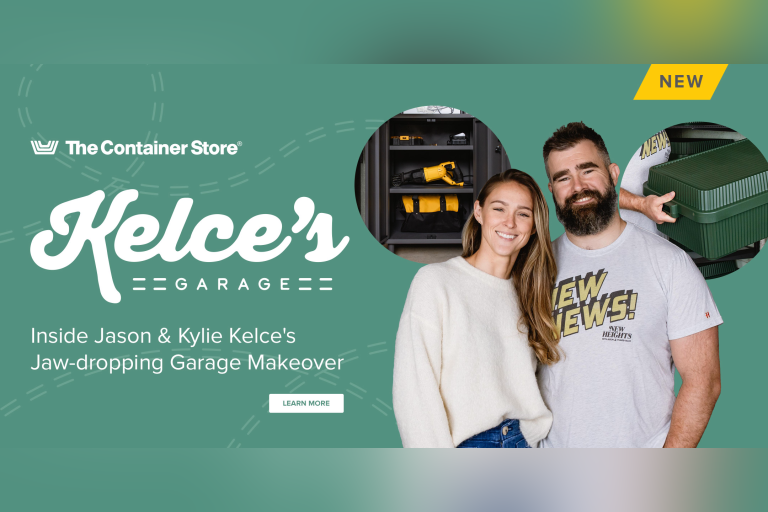 See how The Container Store helped Jason and Kylie Kelce transform their garage with new Garage+ by Elfa!