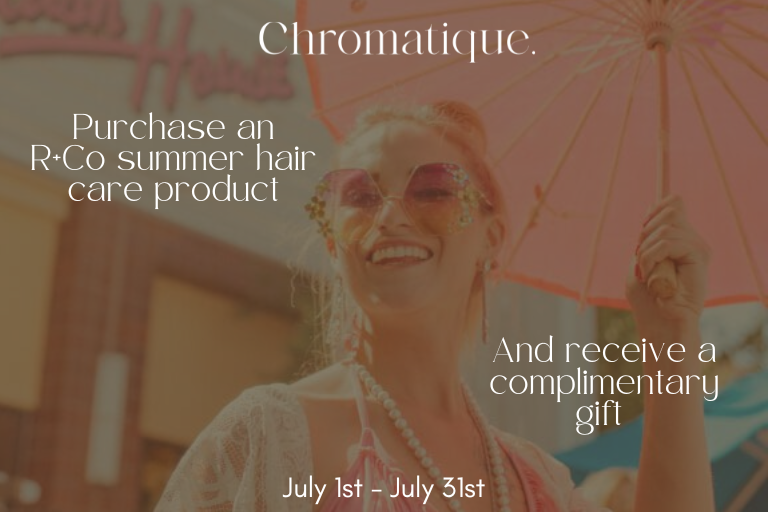 Purchase an R+Co summer hair care product and receive a complimentary gift