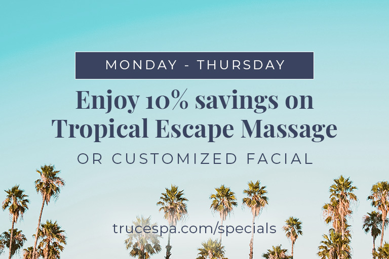 Thursdays in July, enjoy 10% off either our Tropical Escape Massage or Customized Facial. These popular services will put you in a blissful state of mind for the rest of the week!⁠