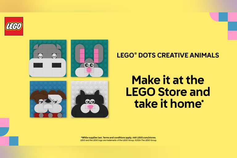 Visit a participating LEGO® Store on 9/15 to build this LEGO DOTS Creative Animals and take it home.