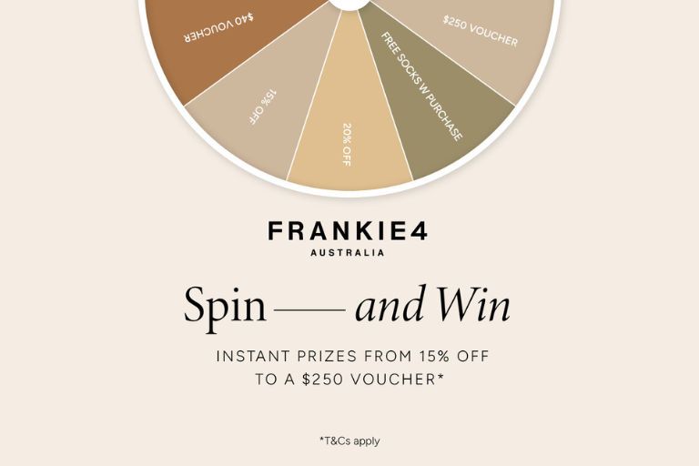 Spin & Win with FRANKIE4 Footwear. Visit FRANKIE4 in-store from 17 to 31 October for a chance to unlock instant prizes.