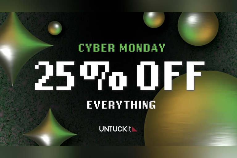 25% off everything during the Cyber Monday sale at UNTUCKit.