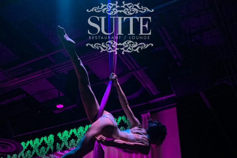 Did you know? The aerial shows at Suite Lounge have been running for well over a decade! What a gem of spot in Bellevue where you can relax, dine, watch AND meet breathtaking professional aerialists.