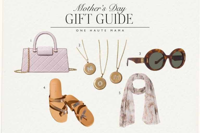 Her style is unbeatable – give her a chic gift that’s unforgettable. 1. Fleming East-West Tote – Tory Burch 2. Pavé Diamond Letter Initial Pendant in 14K Yellow Gold – Blue Nile 3. Loewe Anagram 50mm Oval Sunglasses – Nordstrom 4. Isla Rose Gold Slides – FRANKIE4 5. Hand-Dyed Silk Scarf – EILEEN FISHER
