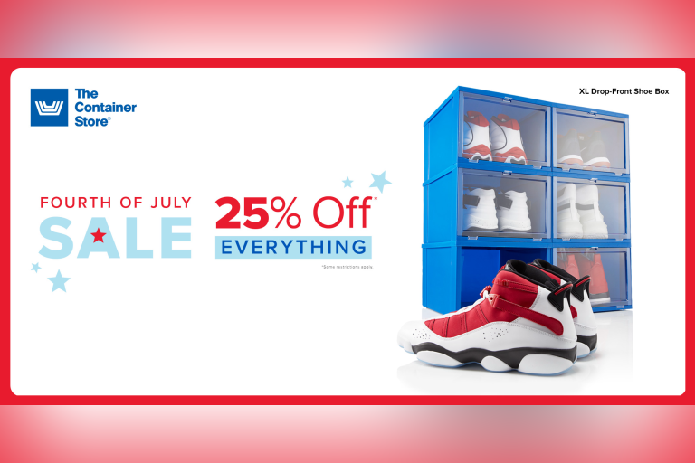 Take advantage of star-spangled savings going on now at The Container Store! Save 25% on virtually everything!