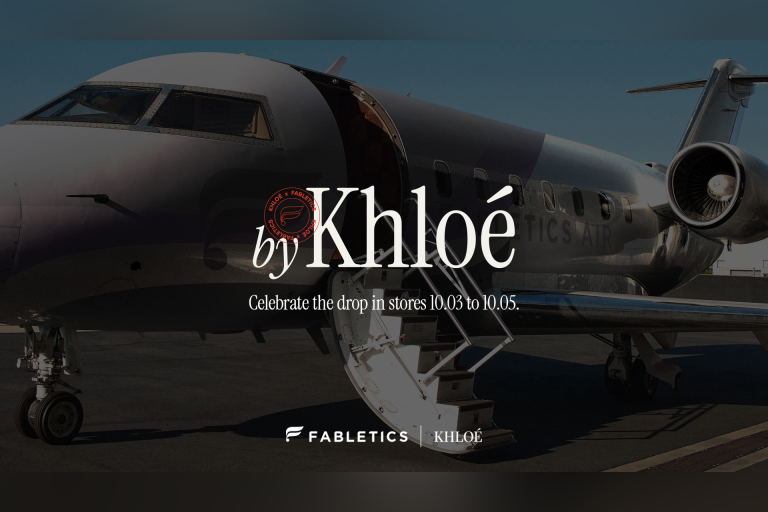 WHEELS UP, GIVEAWAY READY. ✈️ By Khloé has arrived at Fabletics—and you’re invited to celebrate!
