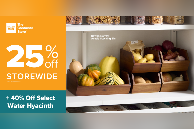 Find your fast fall reset at The Container Store. With 25% off storewide, it’s the perfect time to prep your pantry, switch over your closet and streamline your routine.