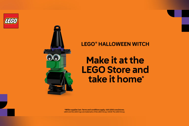 Visit the Bellevue Square LEGO® Store on 10/26 from 12-2 PM to build this LEGO Witch and take it home.