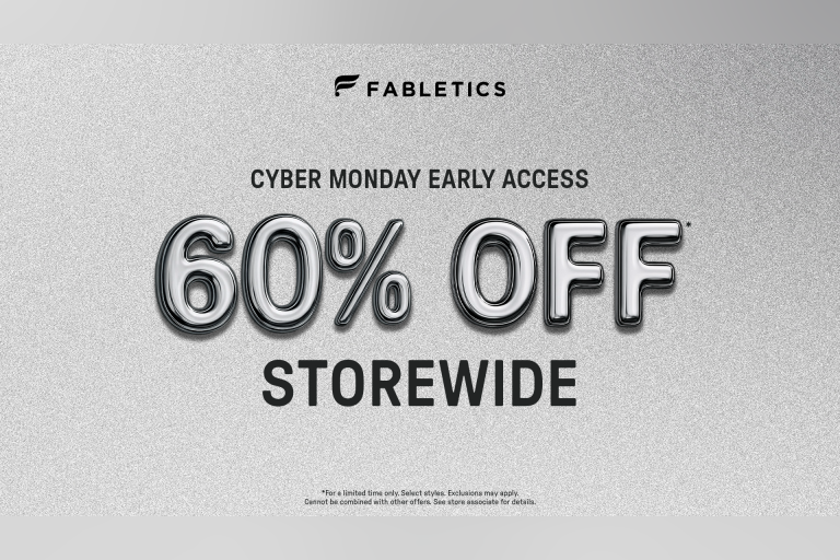 Shop Cyber Monday early at Fabletics when you take 60% OFF STOREWIDE. It’s your moment to shine—and save.