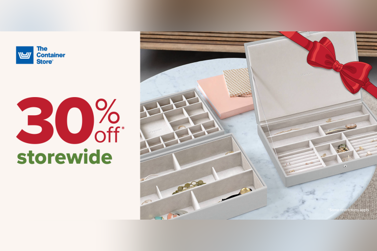 Holiday gatherings are coming soon! Grab last-minute stocking stuffers and organization essentials and save 30% for a limited time at The Container Store.
