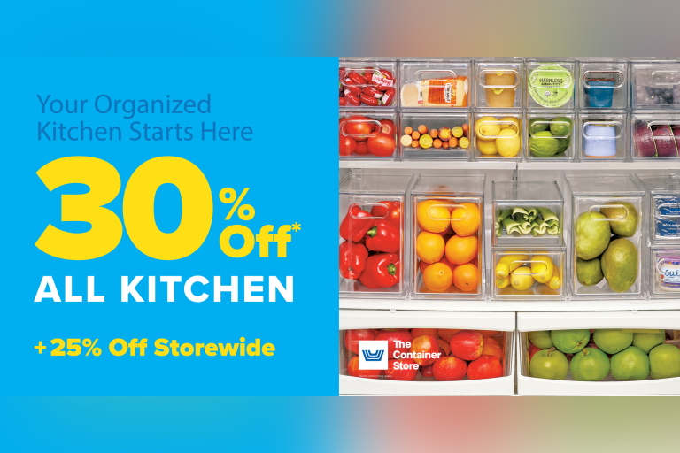 Start off the new year by taming the chaos in your kitchen! Save 30% on kitchen organization. Plus, get 25% off everything else!