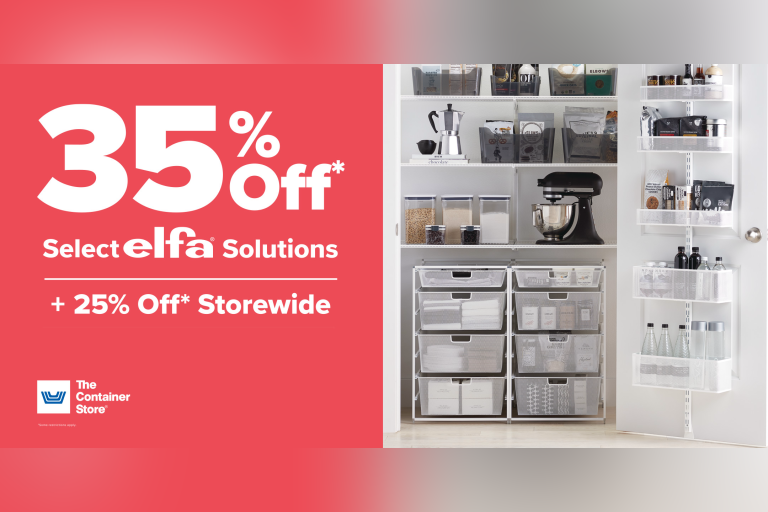 Clear clutter and easily add both storage and style almost anywhere with 35% off select Elfa solutions.