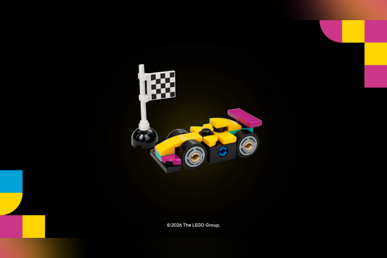 Visit a participating LEGO® Store on 4/12 from 12-2 PM to build this LEGO F1 ACADEMY™ Mini build and take it home.